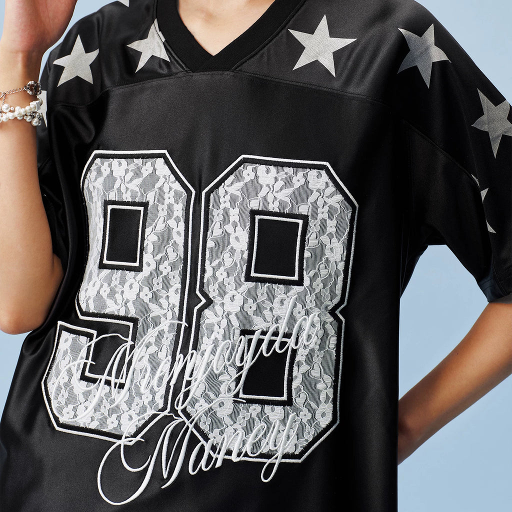 MEDM star style digital casual V-neck jersey for women, 26 new styles, sporty style, loose fit, slimming T-shirt, short sleeved, summer