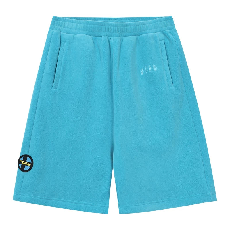 MEDM 26 new lightweight fleece fluffy casual shorts trend solid color simple men's and women's loose straight leg pants