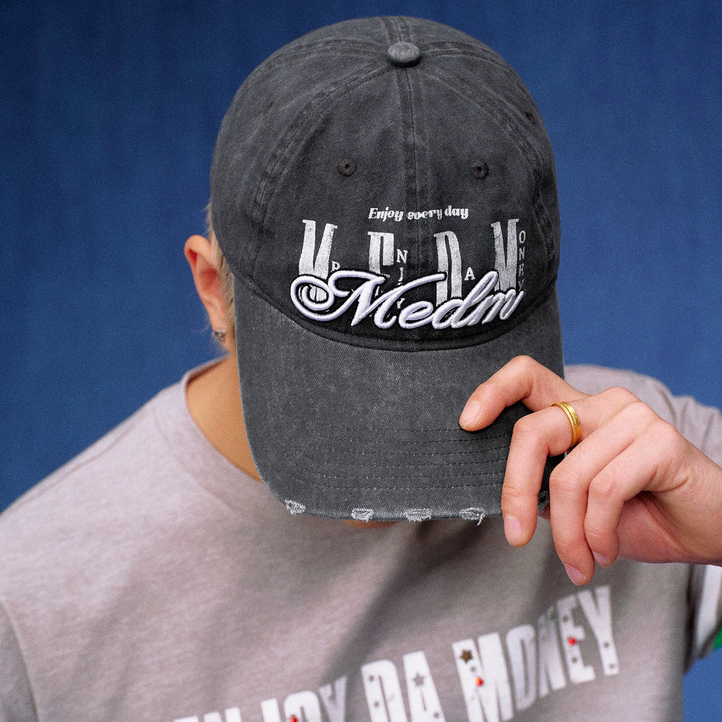 MEDM logo three-dimensional embroidery casual soft top baseball cap summer new style American retro made duck tongue cap for men and women