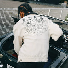 KKLUV/Zuo Qihan Same Style MEDM Angel Pigeon Detroit Embroidered Jacket Men's Autumn American Coat