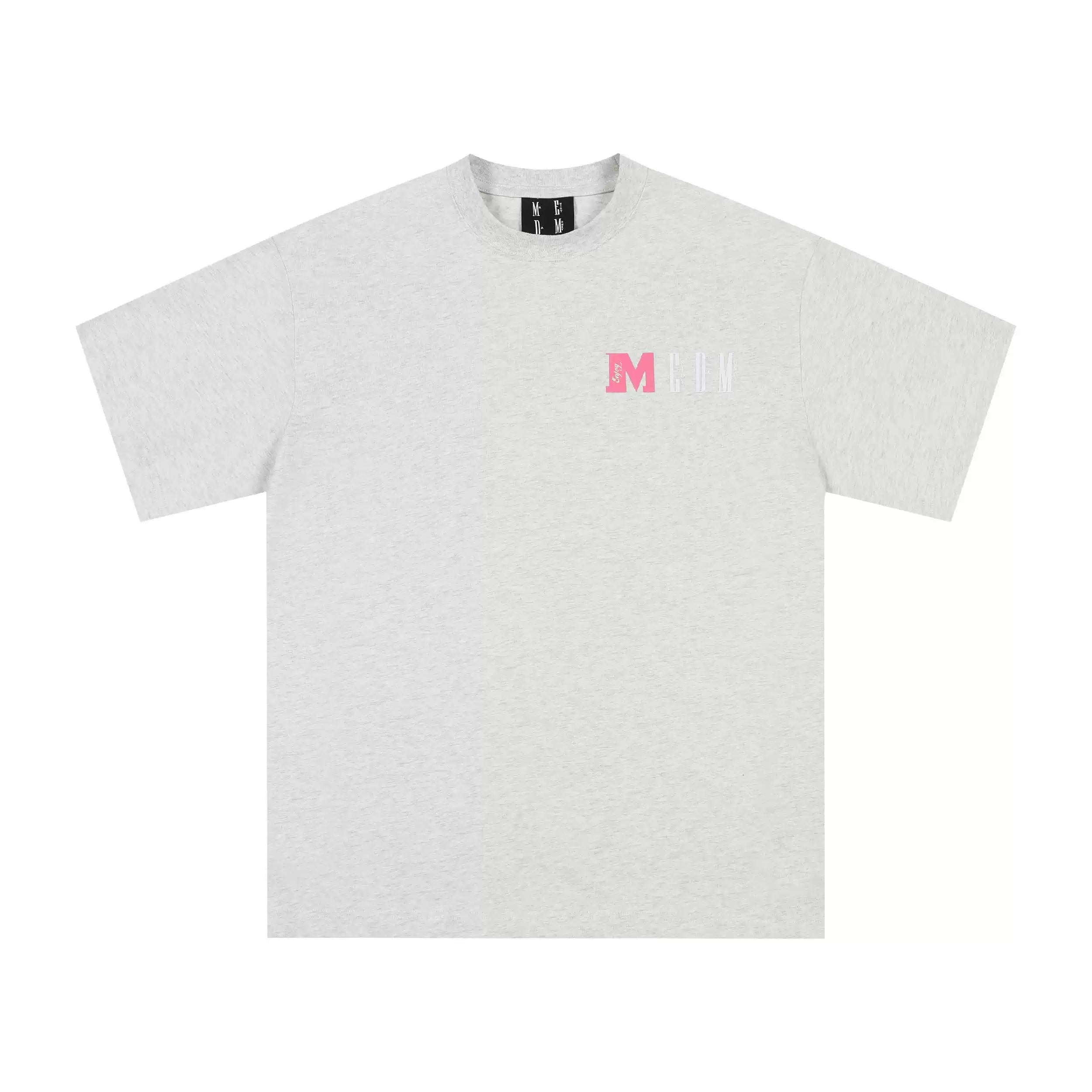 MEDM block color block splicing four-color printed summer short sleeved T-shirt for spring and summer casual round neck versatile loose and trendy