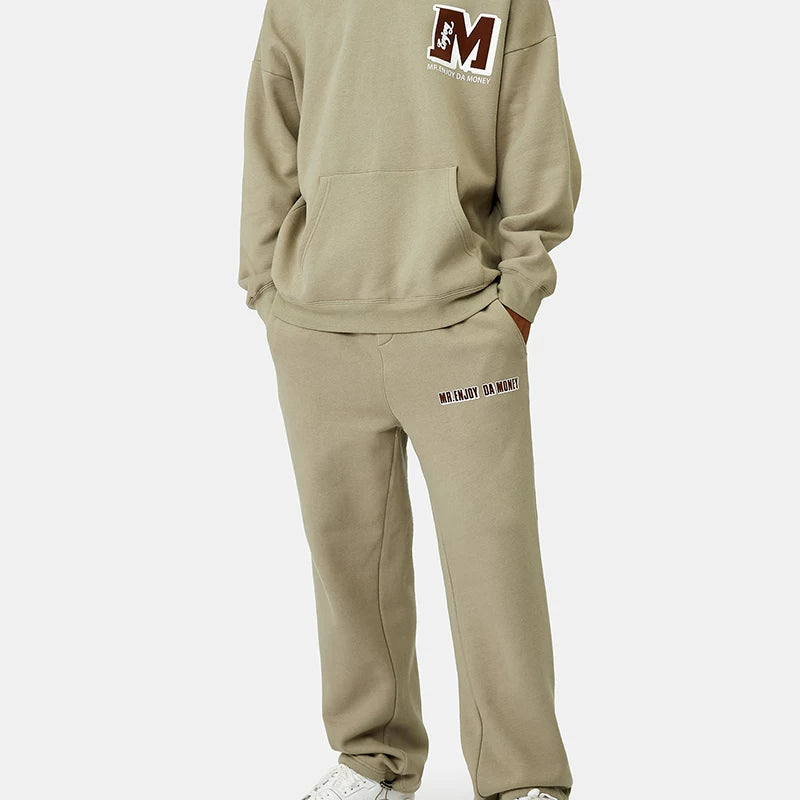 MEDM China-Chic plush hip-hop leggings men's fall loose straight casual sports pants American street pants