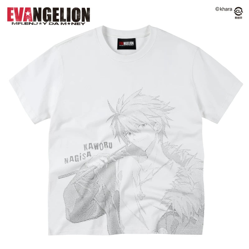 MEDMxEVA NEVER END series character code style loose short sleeved trendy personalized loose round neck T-shirt