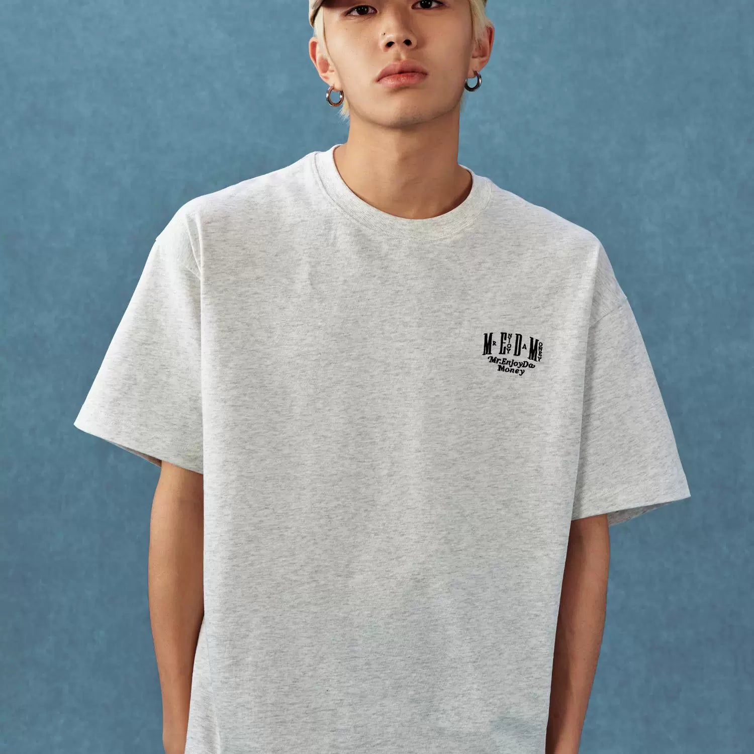 MEDM letter embroidered T-shirt unisex American TEE loose base short sleeved 2025 spring fashion brand T-shirt