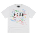 MEDM font graffiti print sunscreen UPF40+casual short sleeved American street loose round neck couple T-shirt summer