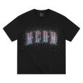 MEDM new gradient logo with diamond print casual round neck T-shirt for summer street glitter loose short sleeved men and women