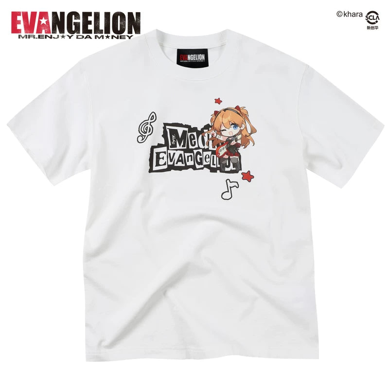 MEDMxEVA NEVER END series Q-version note printed basic casual round neck short sleeved trendy versatile T-shirt
