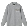 MEDM stand up collar double-layer patchwork logo casual half high collar sweatshirt American versatile men's and women's versatile loose top