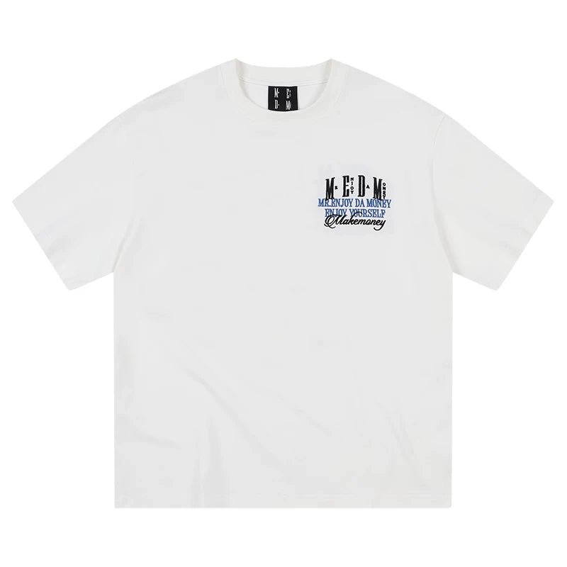 MEDM26SS retro layout towel embroidery summer T-shirt short sleeved women's design sense niche American casual T-shirt men