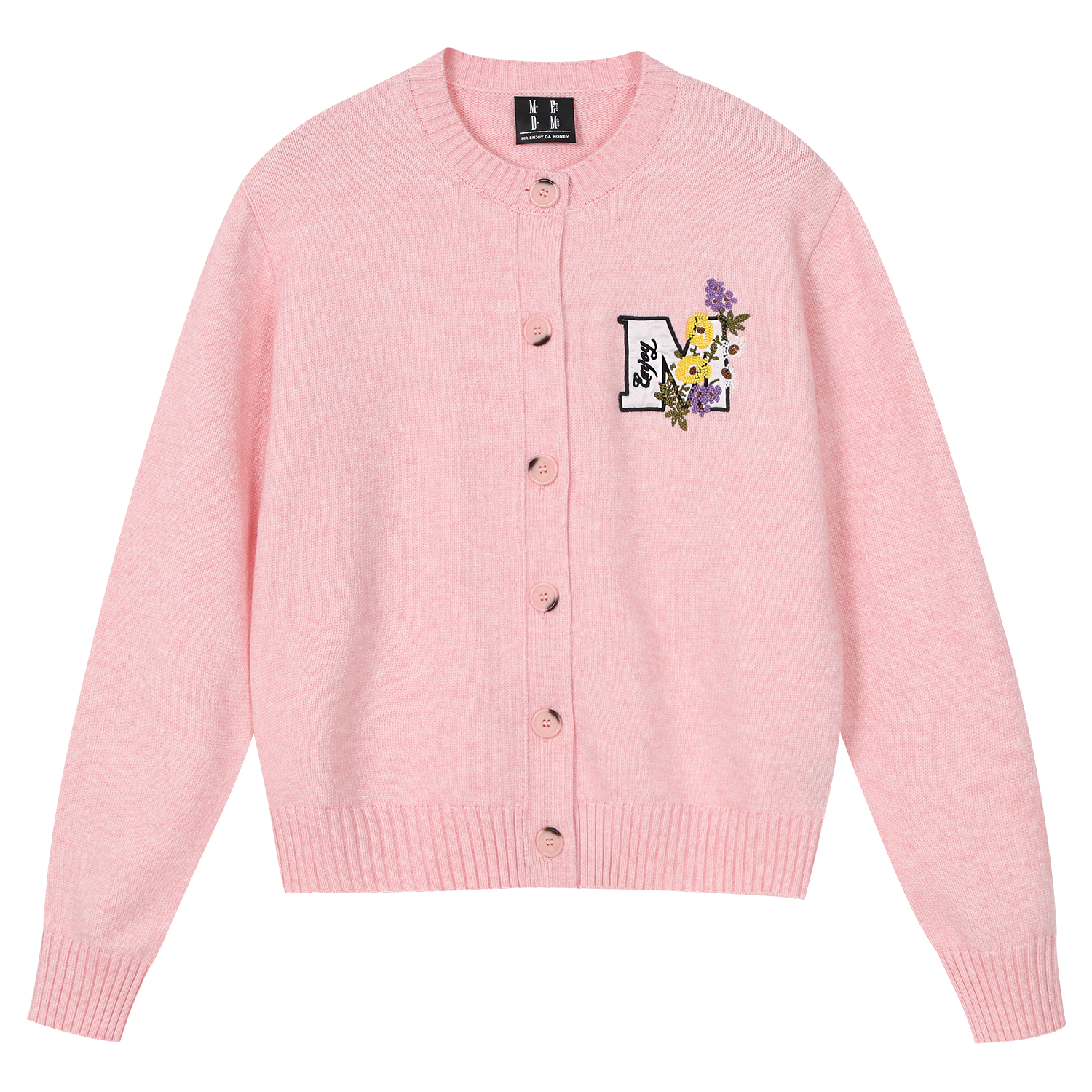 MEDM line floral embroidery casual cardigan sweater for spring and autumn men and women lazy loose couple knit sweater jacket