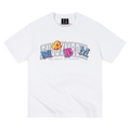 MEDM double-layer contrasting embroidered letters casual round neck T-shirt American retro unisex loose short sleeved summer