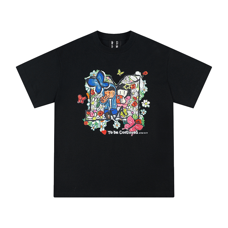MEDMxNewmusus Joint Bouquet Love Short Sleeve T-shirt for Men and Women Couples Summer Loose Half Sleeve T-shirt