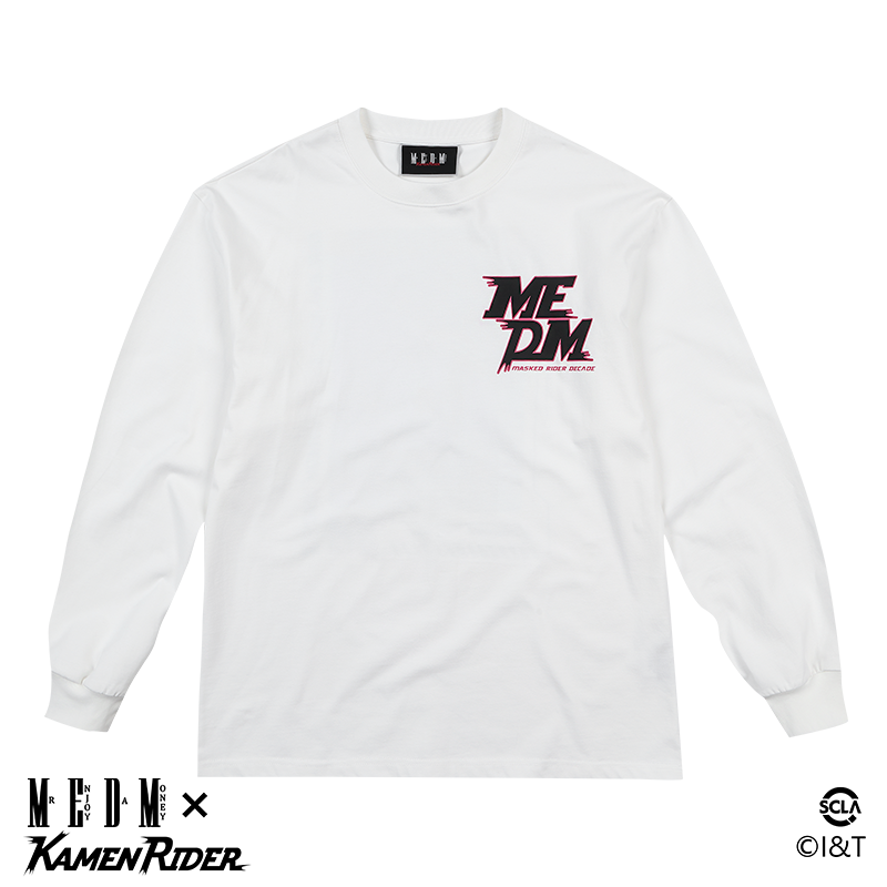 MEDMx Kamen Knight Knight Riding Card Series Basic Long Sleeve T-shirt for Men and Women, Spring and Autumn American T-shirt Trendy