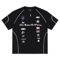 MEDM brand logo layout, stitching, personality, sports and leisure, round neck short sleeved, American trend, raglan sleeve T-shirt, summer