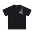 MEDM Embroidered Short Sleeve T-shirt American Trendy Brand Retro Design Summer Youth Casual T-shirt