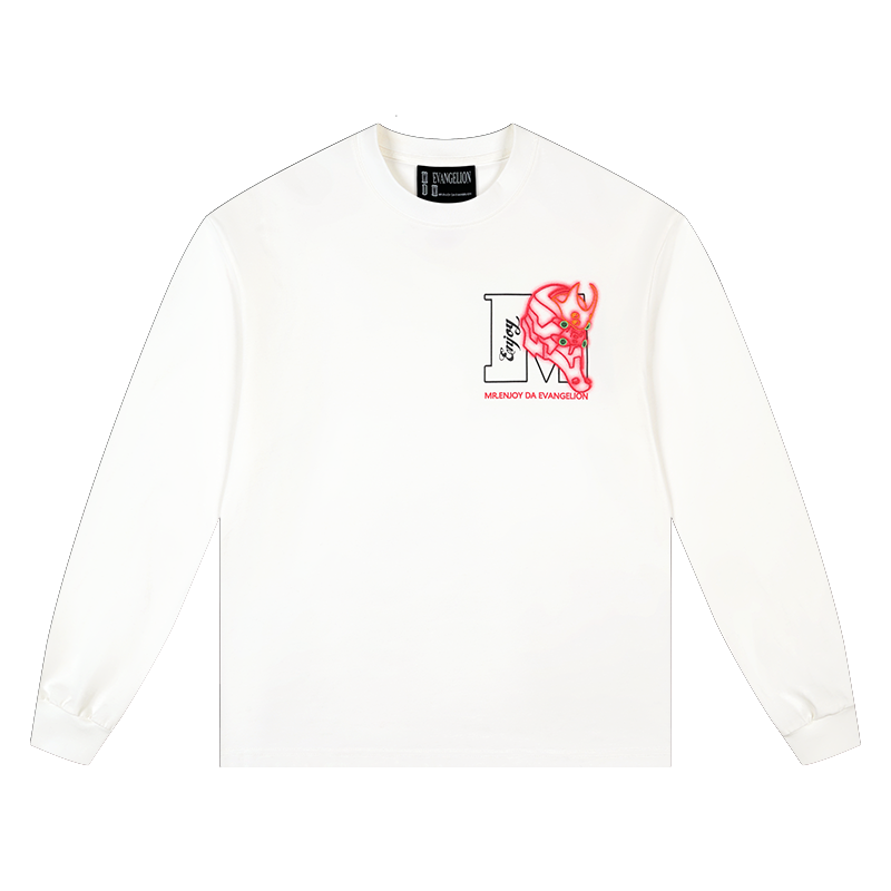 MEDMxEVA Joint Basic Logo Long Sleeve T-shirt Men's Casual Hoodie Top Women's Spring/Autumn American T-shirt