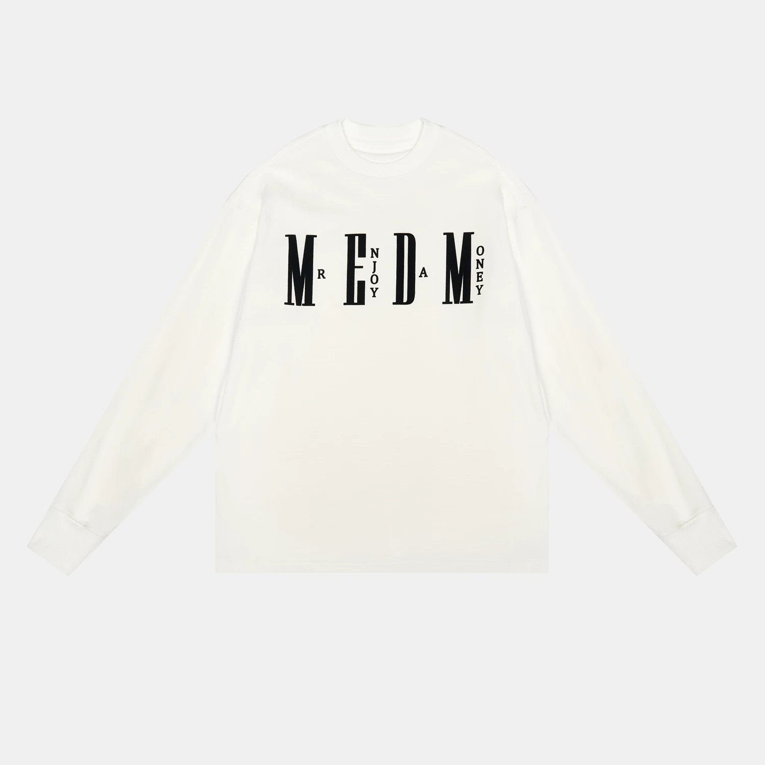 MEDM fashion brand long sleeved T-shirt for men and women, loose and trendy T-shirt, basic simple printing, pure cotton couple autumn top