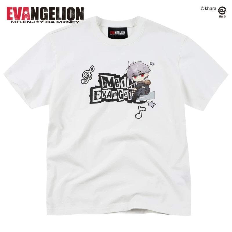 MEDMxEVA NEVER END series Q-version note printed basic casual round neck short sleeved trendy versatile T-shirt