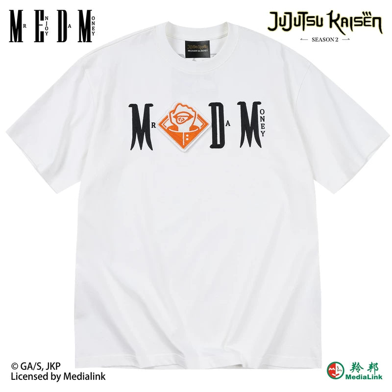 MEDM x Spell Battle Collaboration - Character ICON Velcro Casual Round Neck T-shirt Embroidered Letters Men's and Women's Short Sleeves