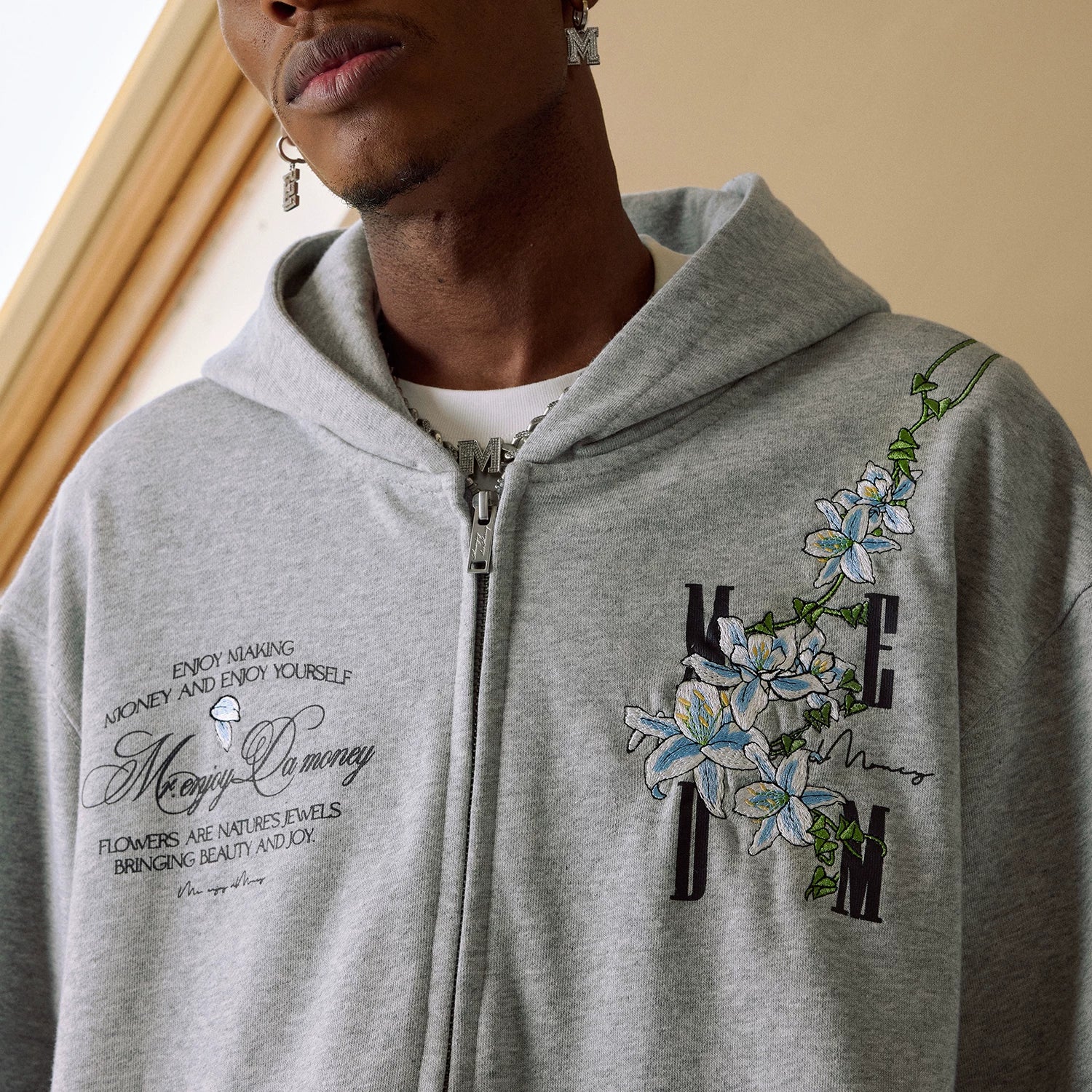 MEDM Vine Zipper Hoodie Hou Minghao Same Style Autumn Hoodie Coat Loose Casual Hoodie Coat