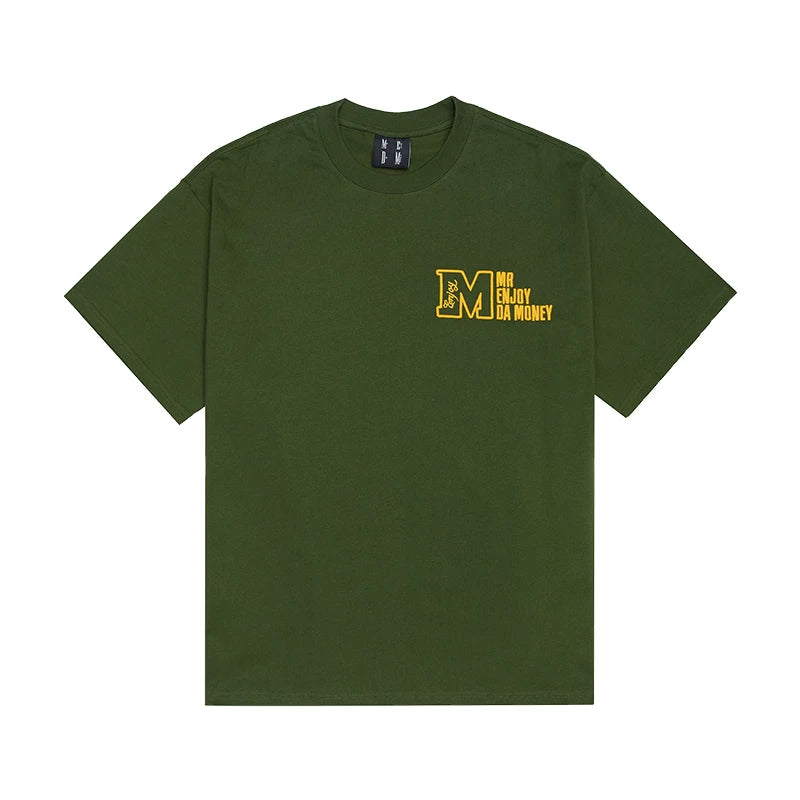 MEDM Trendy Brand Basic Short sleeved T-shirt Unisex Summer American Loose Vintage 5/ Sleeve T-shirt