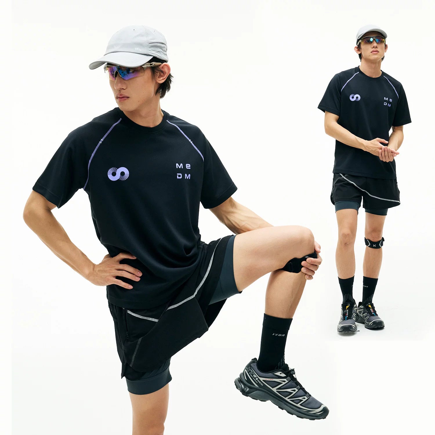 MEDM contour letter print sports style casual round neck T-shirt trend simple and versatile men's and women's loose short sleeves