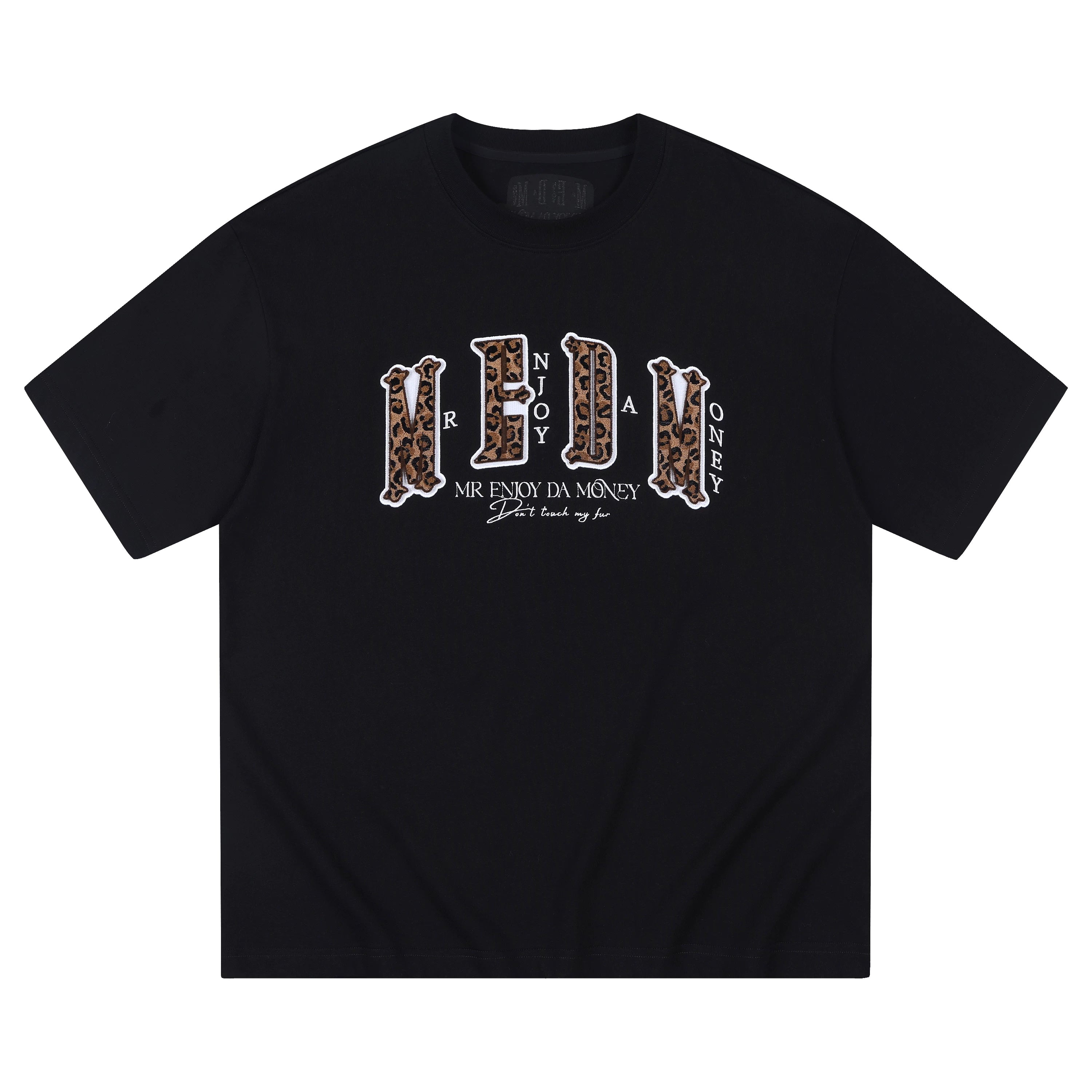 MEDM25SS Solona Summer Cool Sunscreen Toothbrush Embroidered Leopard Pattern Four Character Short Sleeve T-shirt