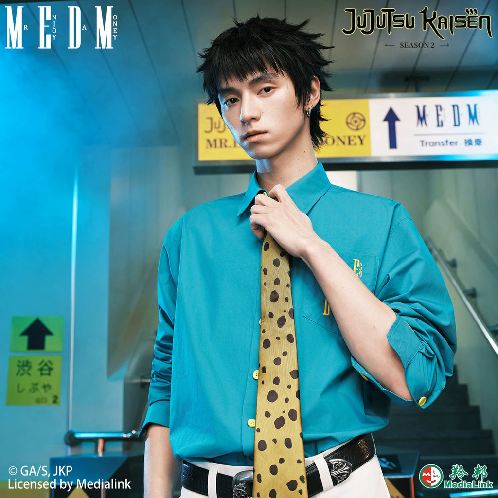 MEDM x Spell Battle Collaboration - Seven Seas Builder Letter Embroidery Casual Collar Shirt Trendy Blue Top