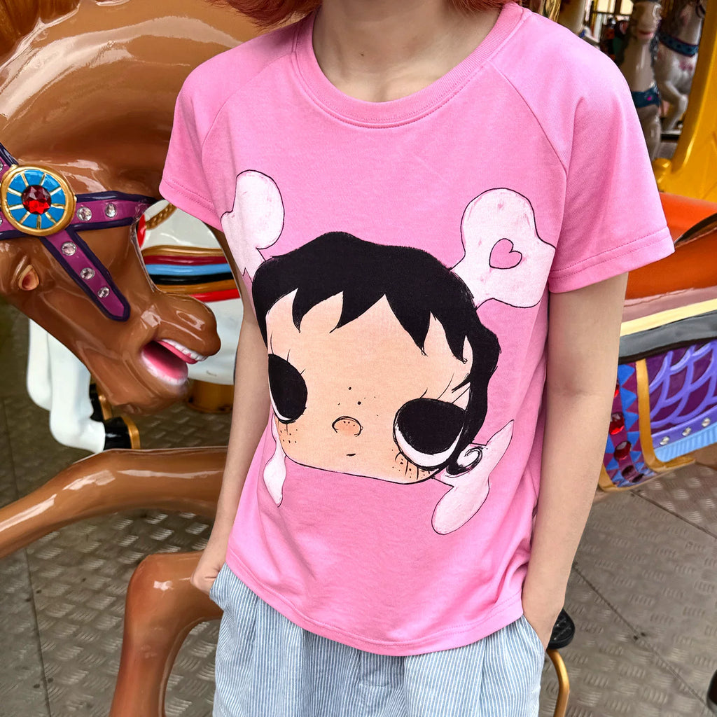MEDM × YUY Jade Collaboration - Big Face Bone Women's Edition Slim fit Shoulder Casual Round Neck Short Sleeve Cute Style T-shirt Summer