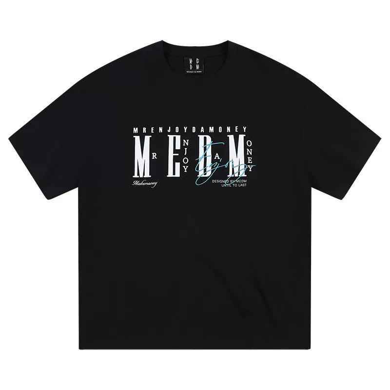 MEDM26SS basic logo layout short sleeved men's retro American casual round neck top women's trendy brand summer T-shirt