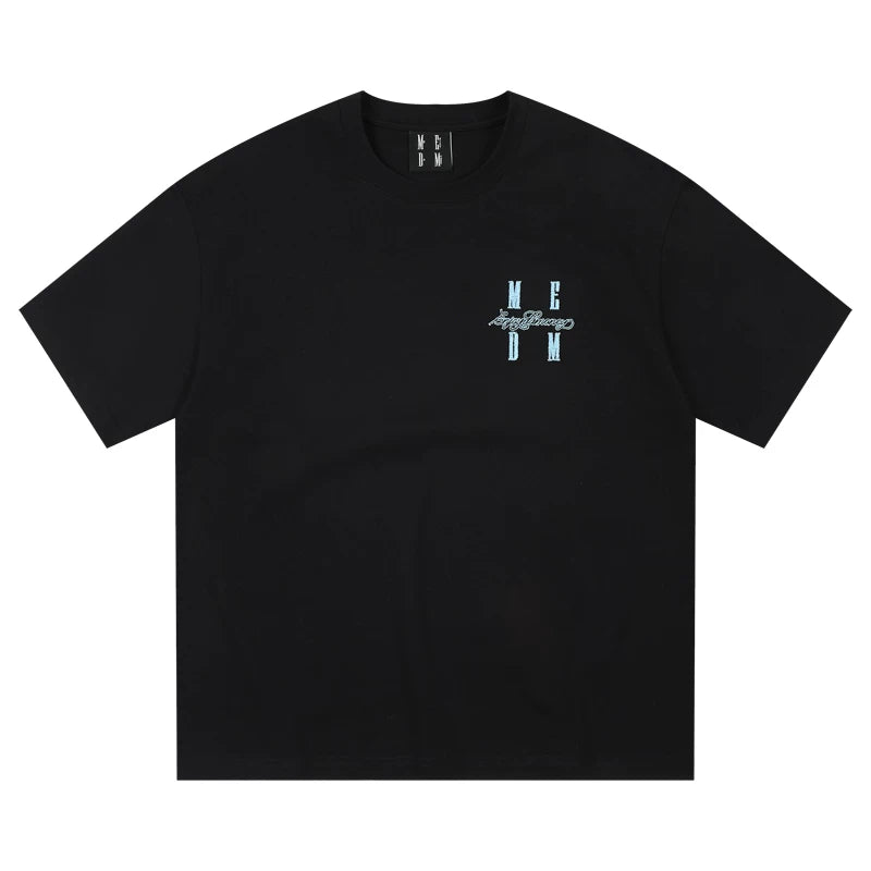 MEDM26SS basic logo toothbrush embroidered short sleeved men's summer American high street T-shirt women's trendy brand casual T-shirt