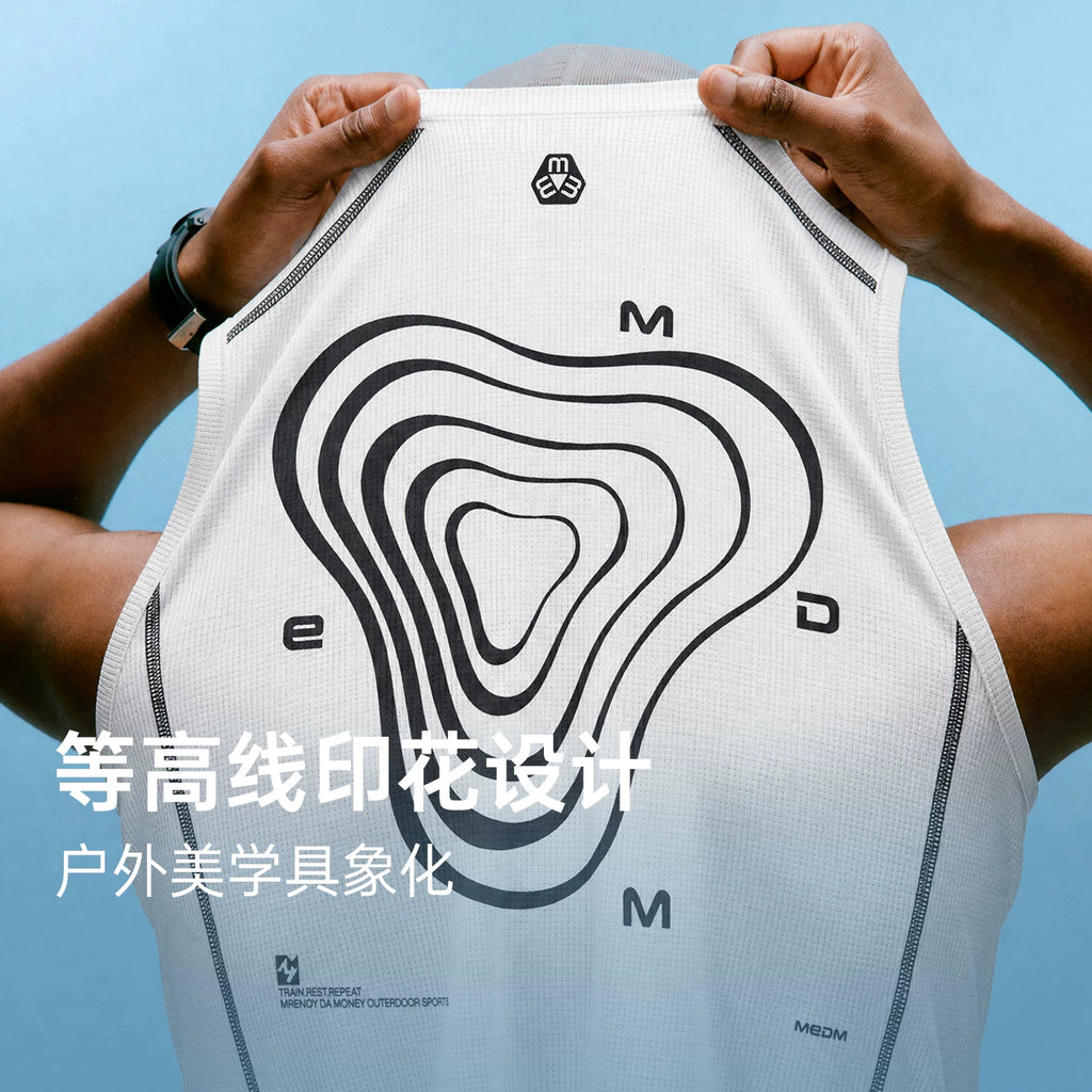 MEDM sports trend flu print logo logo logo casual vest mesh breathable sports style loose sleeveless T-shirt