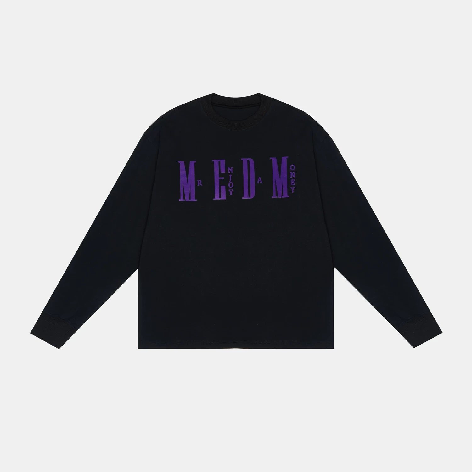 MEDM fashion brand long sleeved T-shirt for men and women, loose and trendy T-shirt, basic simple printing, pure cotton couple autumn top