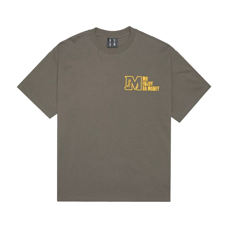 MEDM Trendy Brand Basic Short sleeved T-shirt Unisex Summer American Loose Vintage 5/ Sleeve T-shirt