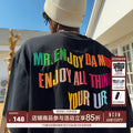 MEDM American embroidered short sleeved T-shirt made of pure cotton, breathable, hip-hop trendy, high street casual men's clothing