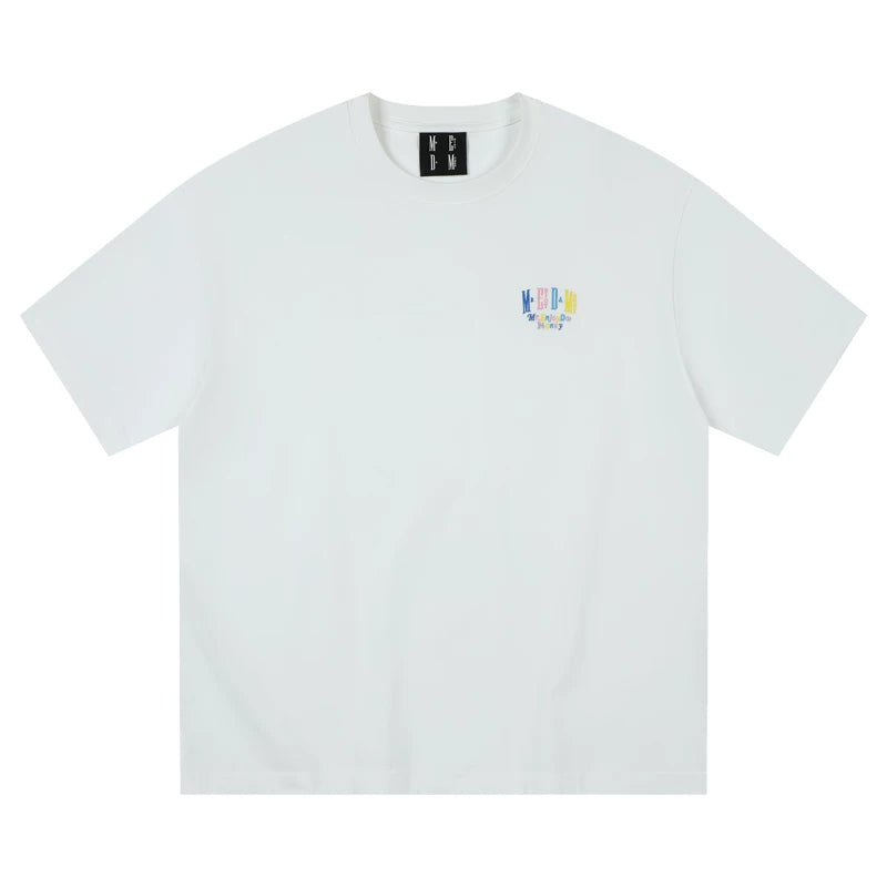 MEDM letter embroidered T-shirt unisex American TEE loose base short sleeved 2025 spring fashion brand T-shirt