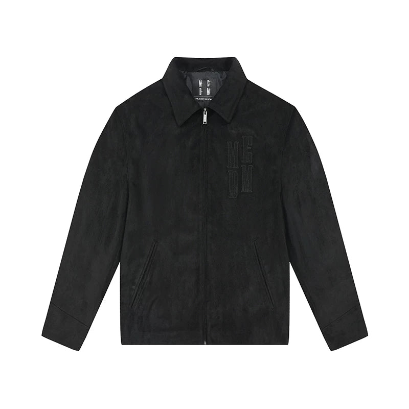 MEDM suede patch embroidered casual lapel jacket men's American retro jacket spring and autumn short clothes on top