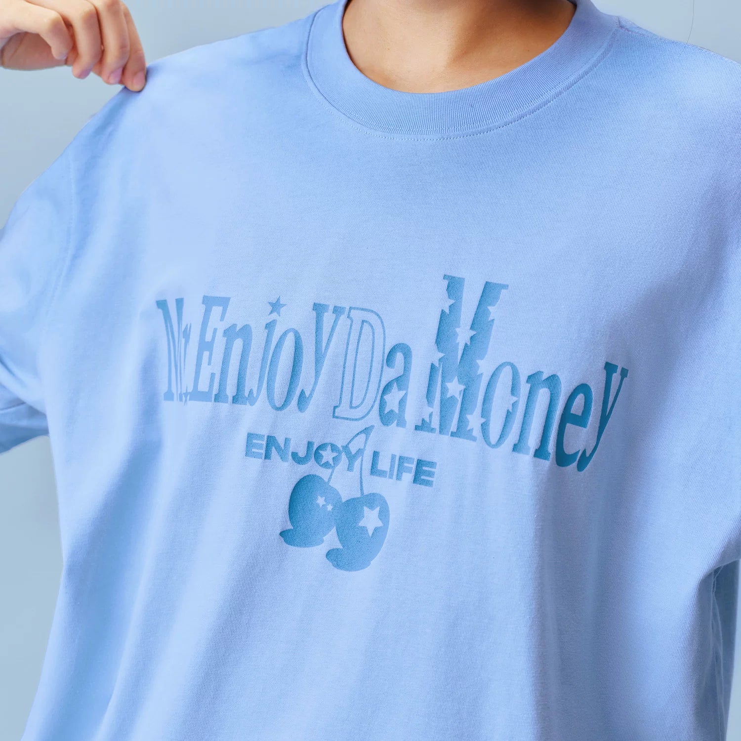 MEDM seam halo macaron casual short sleeved trendy commuting letter printed loose round neck couple T-shirt summer