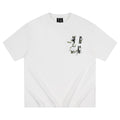 MEDM 3D Embroidered Camellia Short sleeved T-shirt Men's Summer Loose Couple Top Round Neck Half Sleeve Trendy Casual