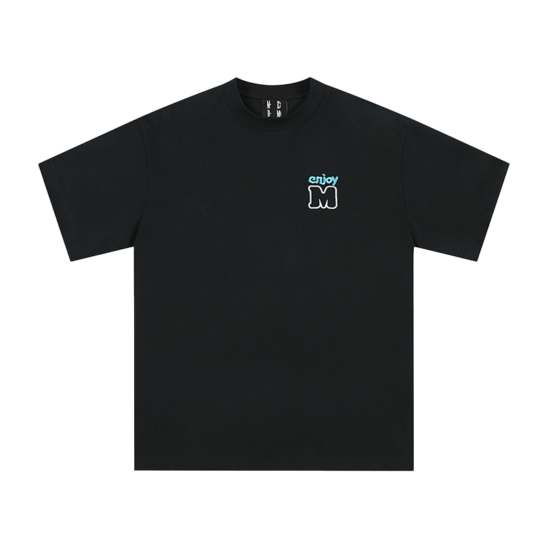 MEDM Summer Trendy Brand Color Match M Basic Short Sleeve T-shirt for Men, Versatile, Casual Couple, Loose Half Sleeve T-shirt for Women