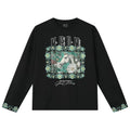 MEDM color floral print patch casual round neck long sleeved T-shirt 26 new trendy loose couple top for spring
