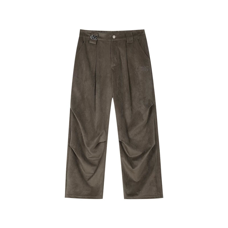 MEDM Maillard Wide Leg Loose Work Uniform Paratrooper Pants American Commuter Solid Color Versatile Floor Dragging Casual Pants Autumn