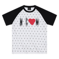 MEDM Large Body Full of Star Shadow Logo Love Printed Casual Shoulder Short Sleeve Trendy Brand Loose Couple T-shirt