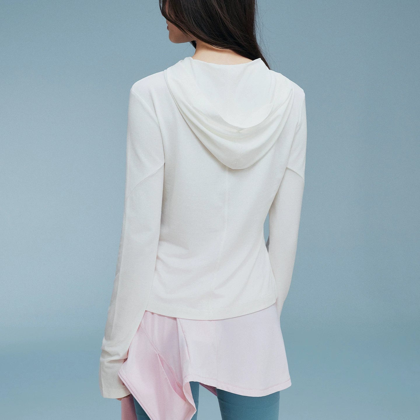MEDM Cool Quick Drying Thin Casual Sunscreen Hoodie for Summer Commuting Breathable Sweating Slim Fit Long Sleeve T-shirt for Women