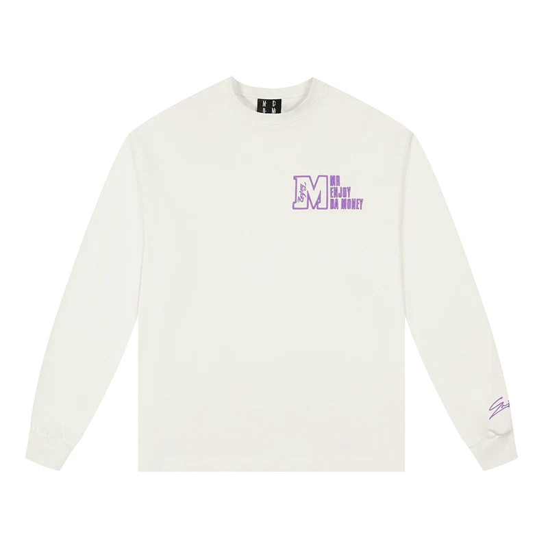 MEDM China-Chic Embroidery Long Sleeve T-shirt Oversize Loose Casual T-shirt Cotton Versatile Top