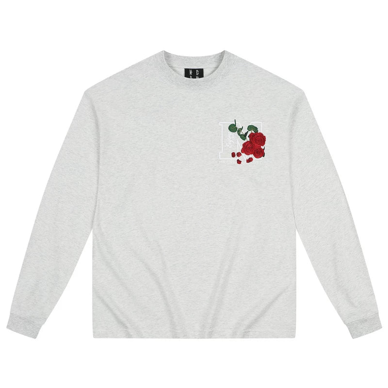MEDM Multi Color Large M Natural Plant Flower Round Neck Long Sleeve T-shirt 2025 New Versatile Casual Couple Base Shirt