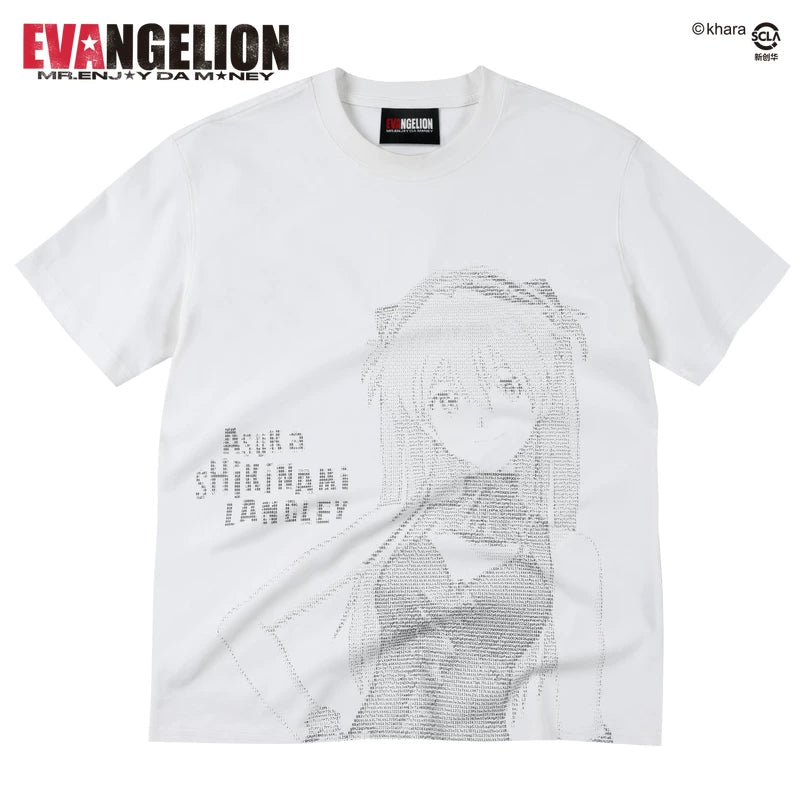 MEDMxEVA NEVER END series character code style loose short sleeved trendy personalized loose round neck T-shirt