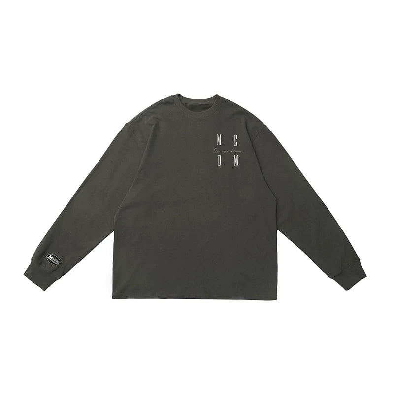 MEDM long sleeve embroidered T-shirt China-Chic brand LOGO top Wang Hedi's same spring and autumn loose T-shirt