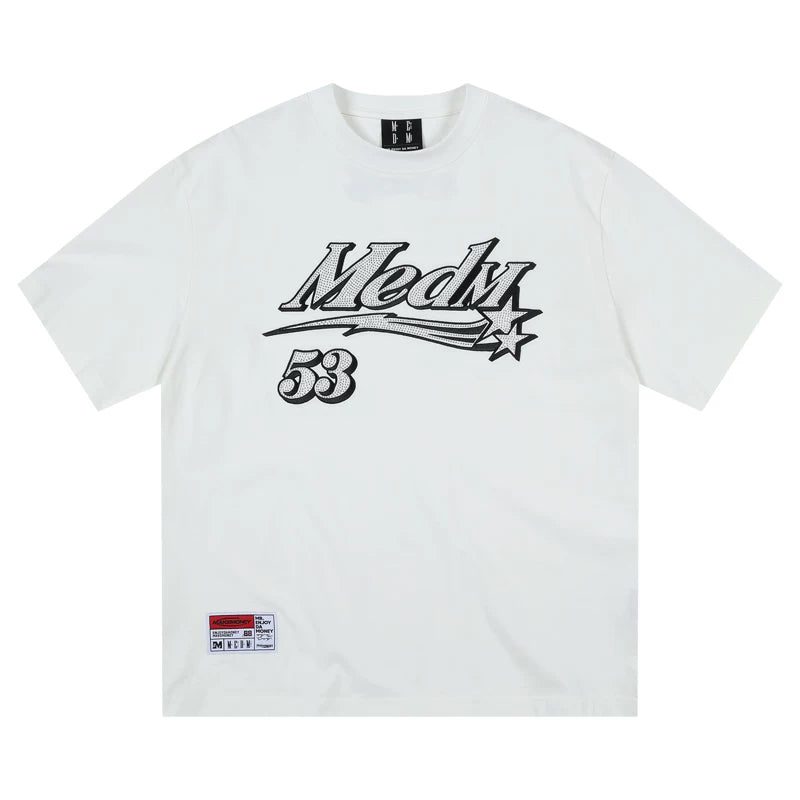 MEDM Diamond Series Summer American Short sleeved T-shirt for Men and Women, niche hip-hop top design sense, summer clothes T