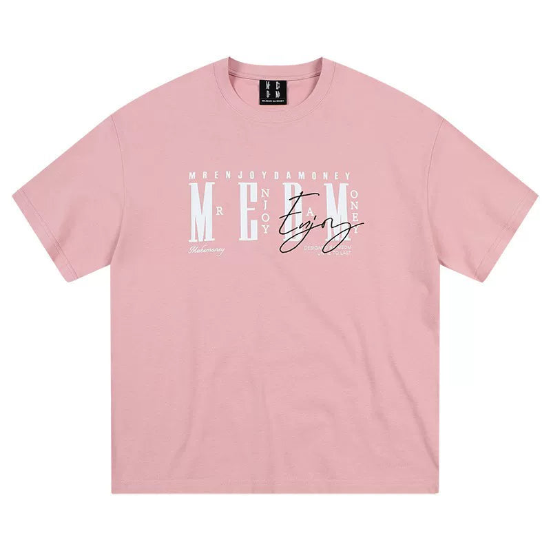 MEDM26SS basic logo layout short sleeved men's retro American casual round neck top women's trendy brand summer T-shirt